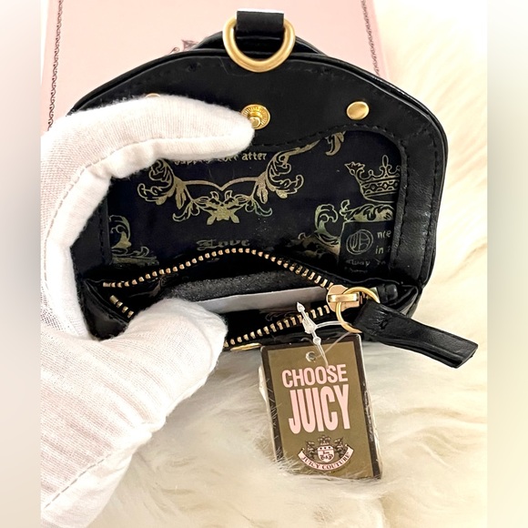 NWT Black Leather Wallet Gold Crown RARE Y2K - Picture 6 of 8